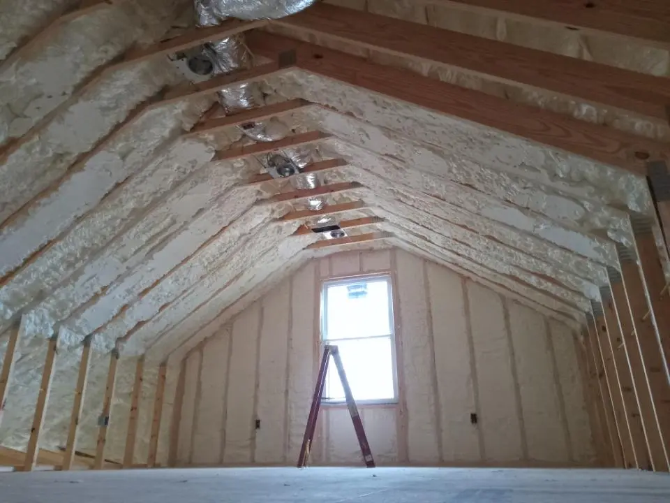 Spray foam roofing application for Crawl Space Insulation project in Bennington